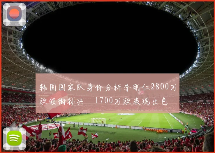 韩国国家队身价分析李刚仁2800万欧领衔孙兴慜1700万欧表现出色